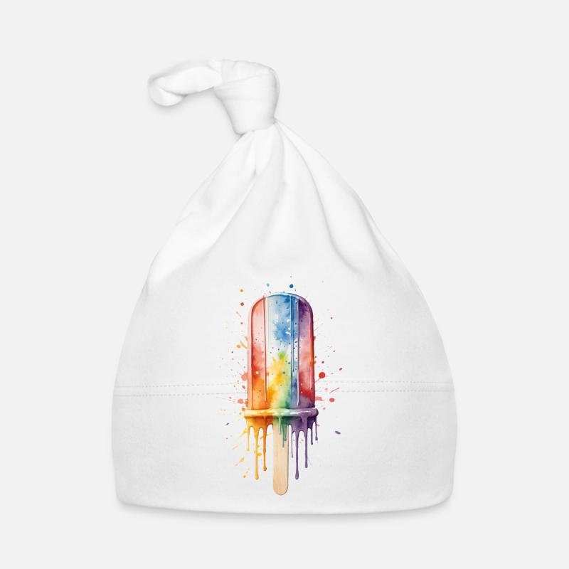 Popsicle arc-en-ciel avec plaisir d’été Bonnet bio Bébé