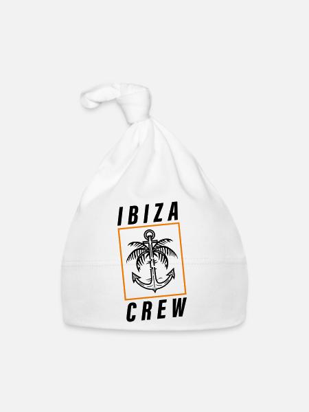 Ibiza Crew Anchor Palm Tree Holidays - Bonnet bio Bébé - blanc - Devant