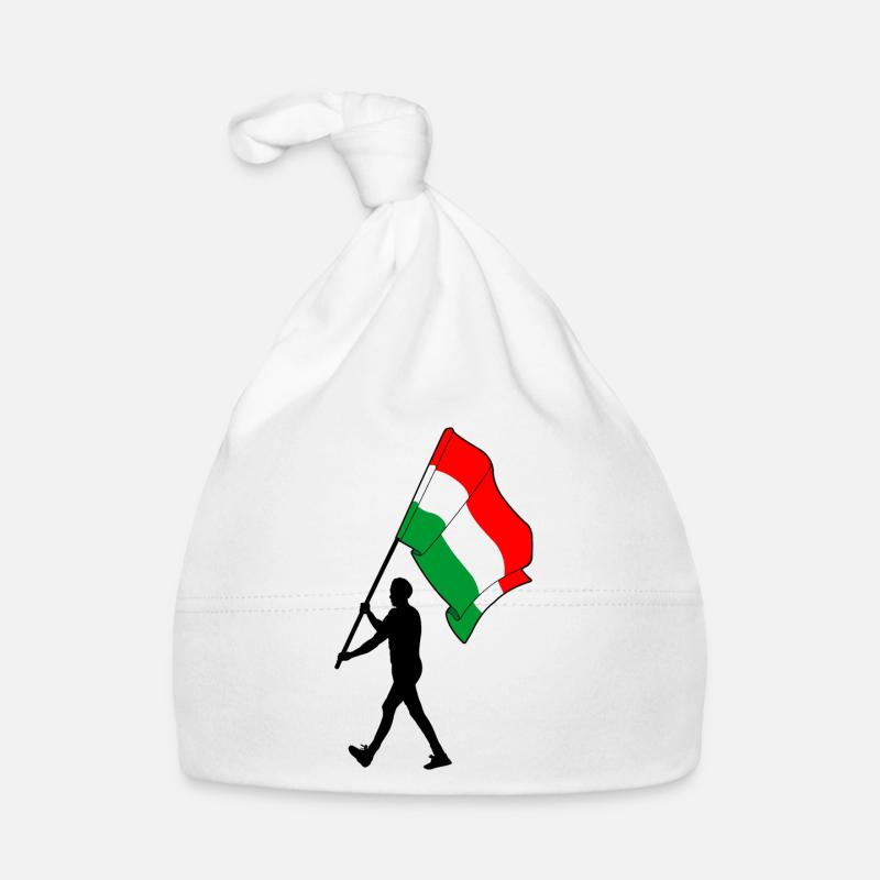 Flag Hungary man walking Organic Baby Cap