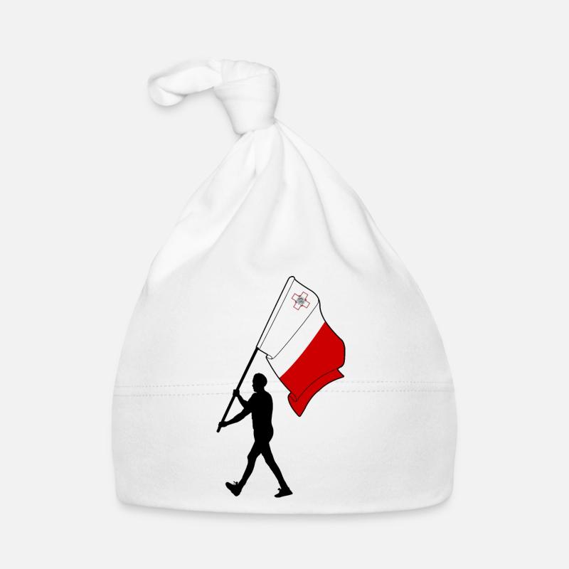Flag Malta man walking Organic Baby Cap