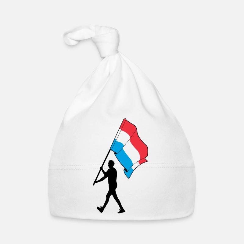 Flag Luxembourg man walking Organic Baby Cap
