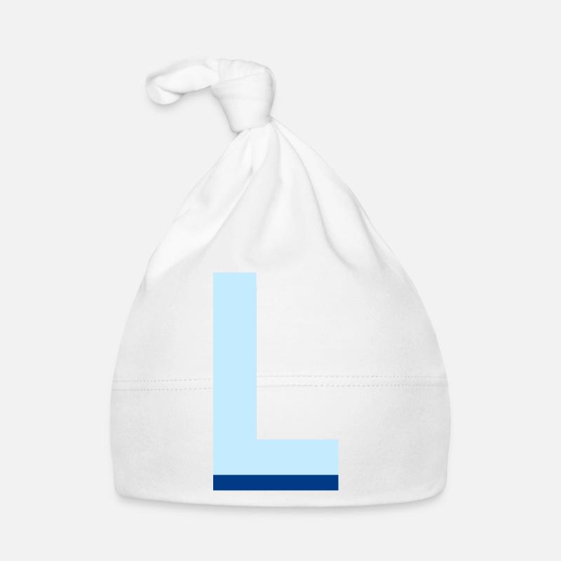 Lettre l bleu pop et moderne Bonnet bio Bébé