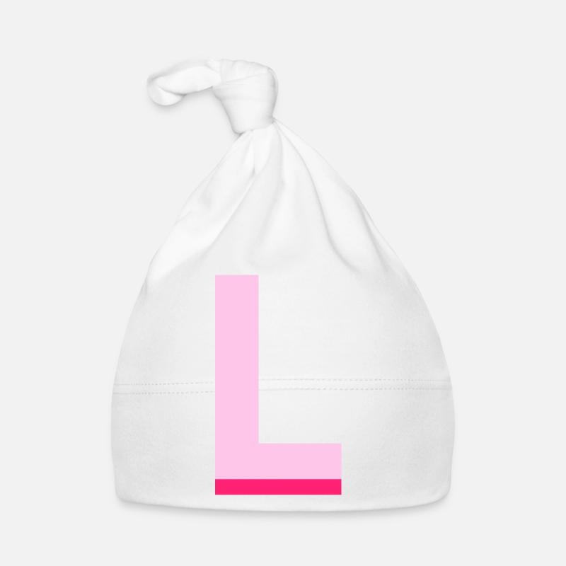 Lettre l rose pop et moderne Bonnet bio Bébé
