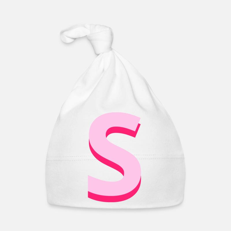 Pop- und moderner rosa Buchstabe s Baby Bio-Mütze