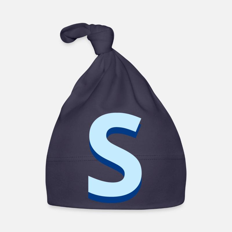 Lettre s bleu pop et moderne Bonnet bio Bébé
