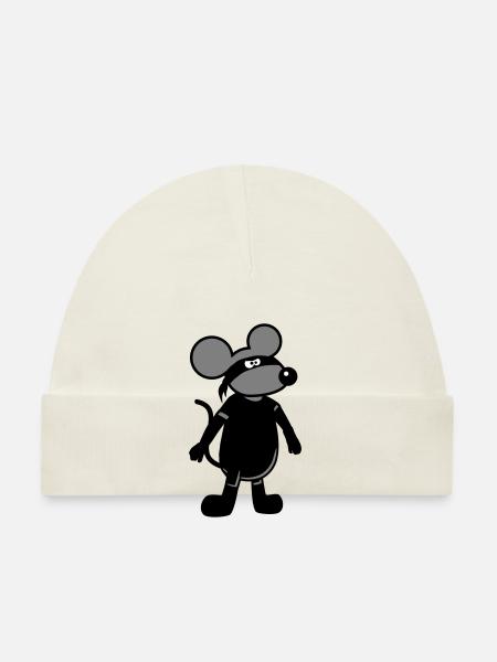 Souris Méchant Voleur Ninja Raid Voleur Cambrioleur - Bonnet bio Bébé - blanc - Devant