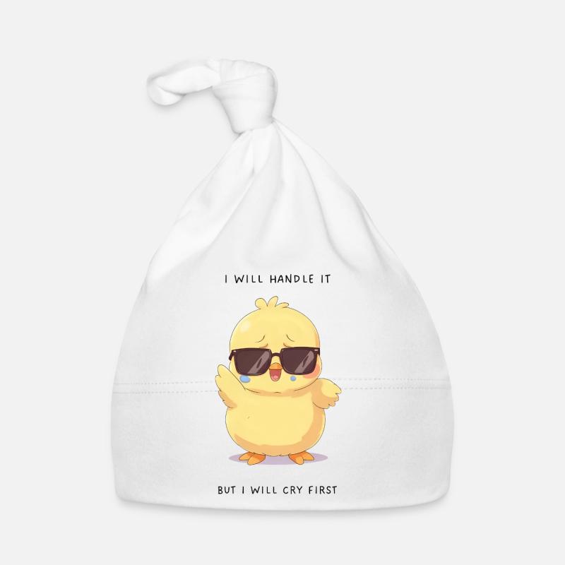 I Will Handle It – Crying Chick mit Brille Baby Bio-Mütze