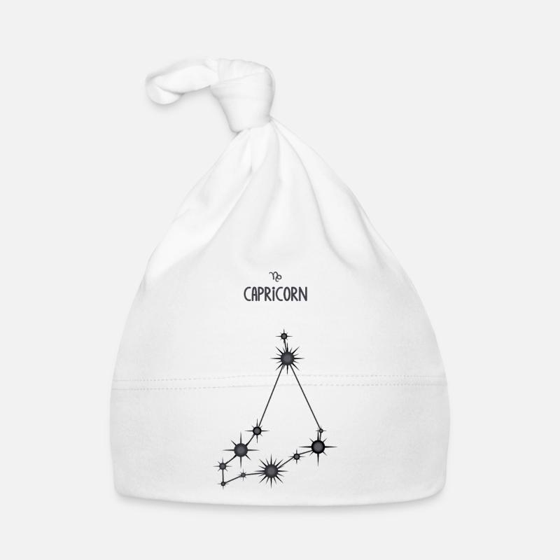 Steinbock Sternzeichen Sternbild Schwarz & Grau Baby Bio-Mütze