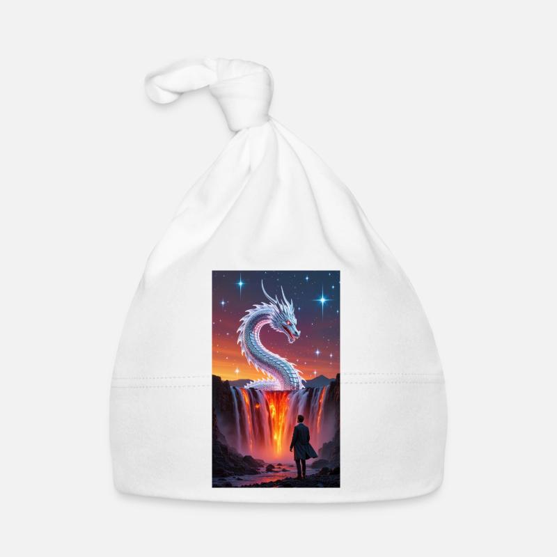 Queue de dragon ardente au-dessus d’une cascade Bonnet bio Bébé
