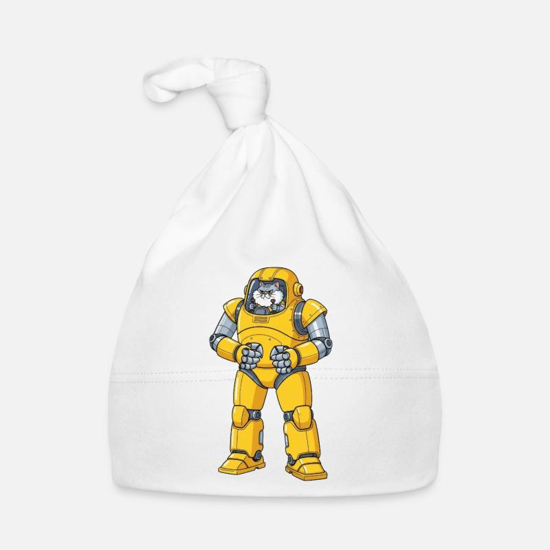 Funny Cat Robot Cyborg Technology Cartoon Organic Baby Cap