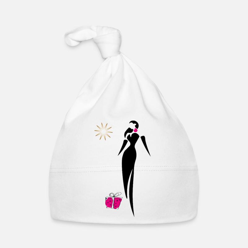 Noël avec une étoile dorée à paillettes Bonnet bio Bébé