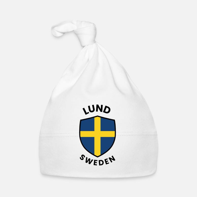 Drapeau du bouclier de Lund en Suède Bonnet bio Bébé