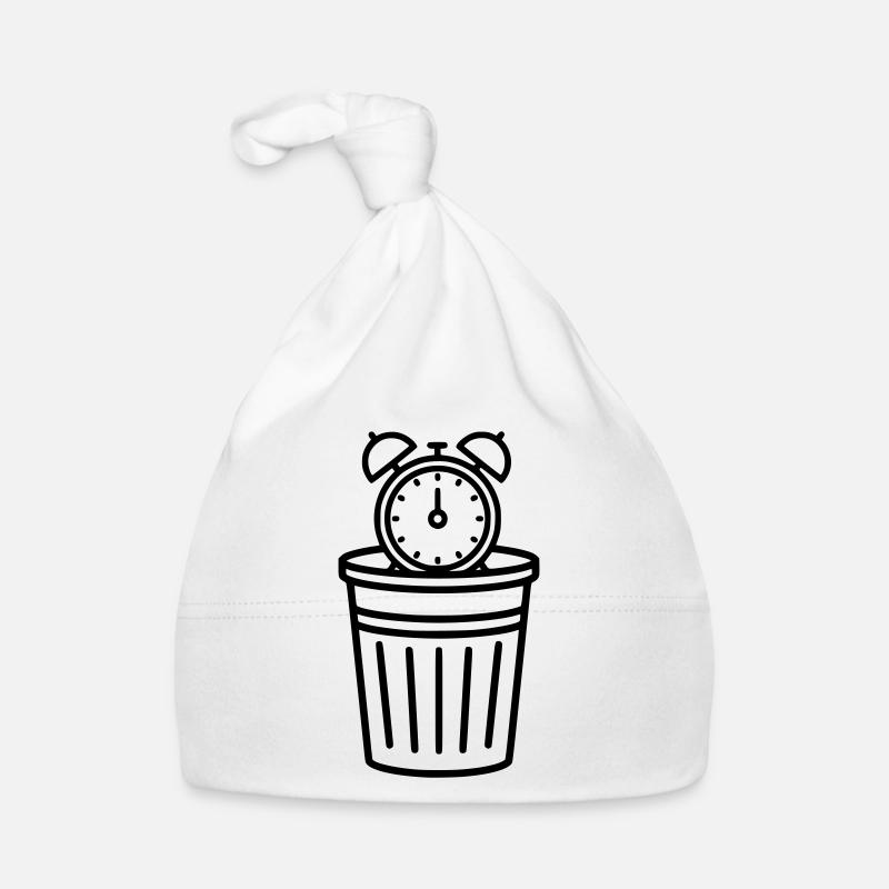 Alarm clock in the trash can time Organic Baby Cap