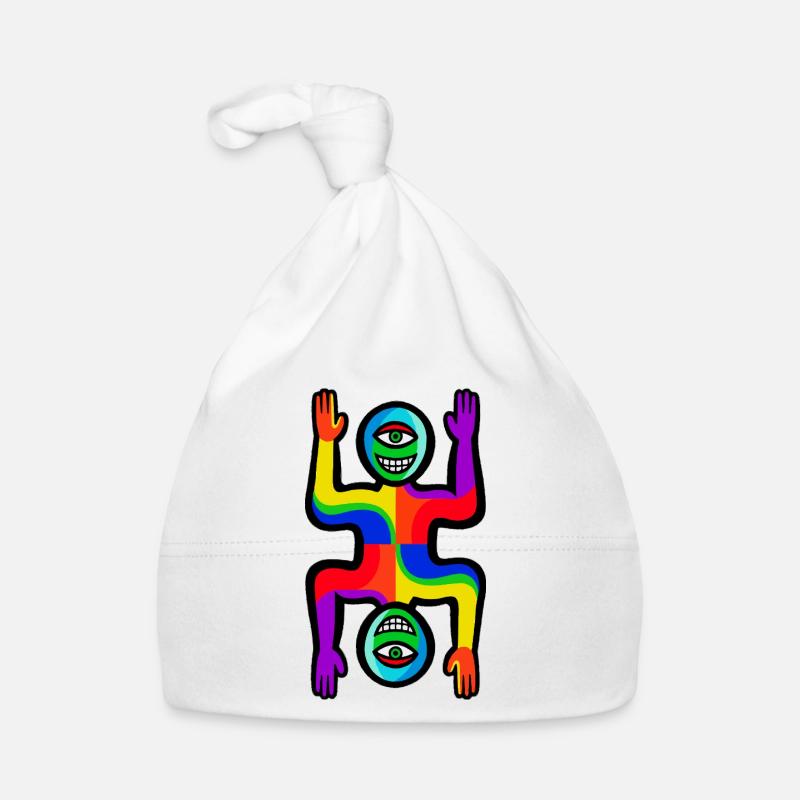 Rainbow Two Faces Figure Organic Baby Cap