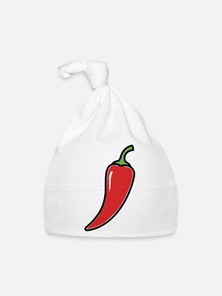 Chili Pepper Hot Comic - Organic Baby Cap - white - Front