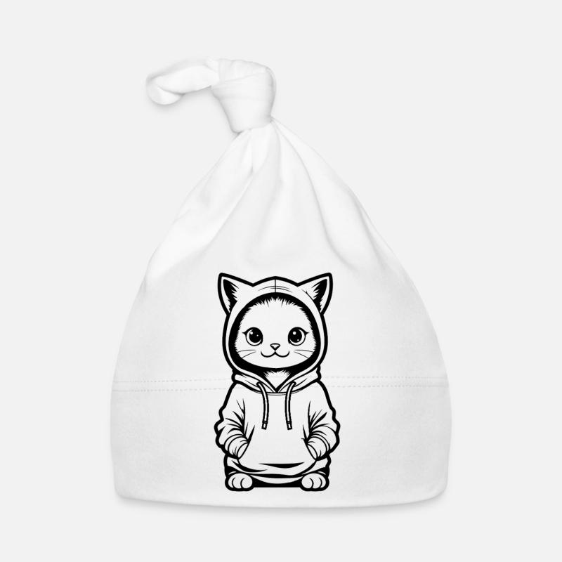 Chaton en sweat à capuche Bonnet bio Bébé