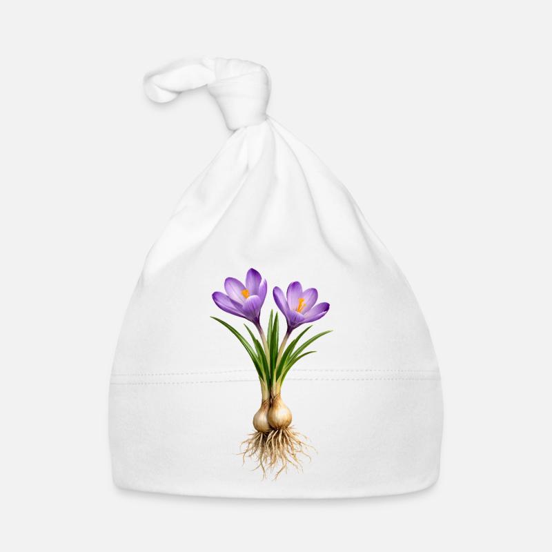 Crocuses with bulbs and roots Organic Baby Cap