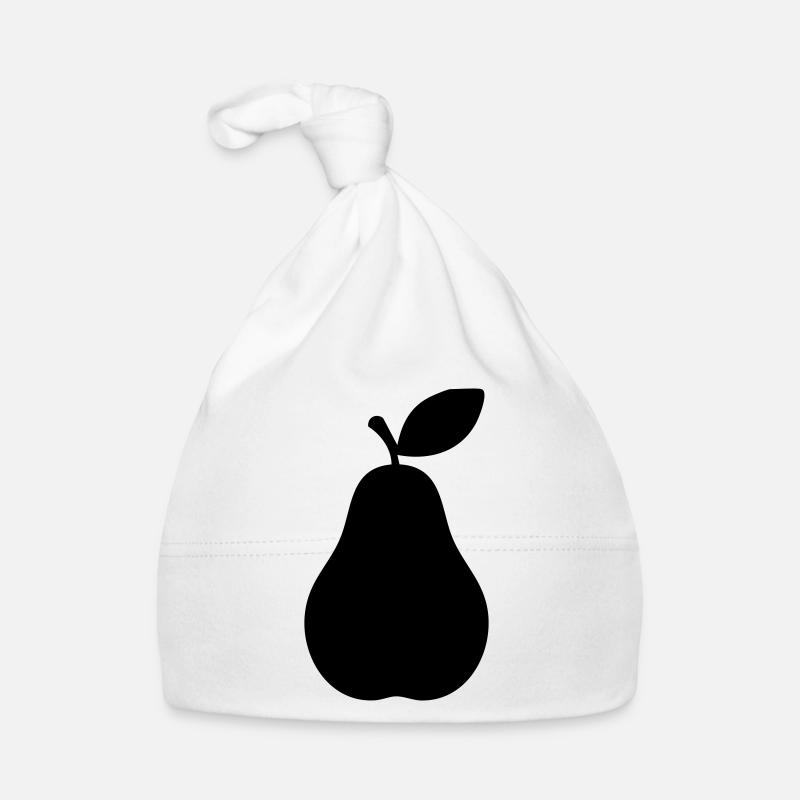 Silhouette de poire – Élégant design de fruits - Bonnet bio Bébé - blanc