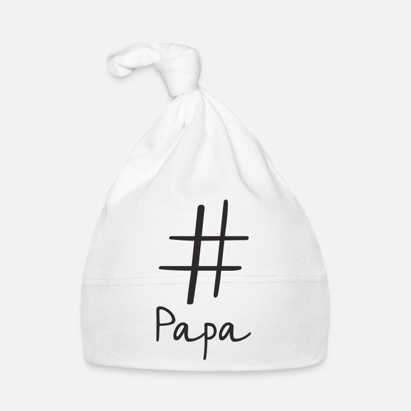 #Papa – Conception moderne du texte par hashtag Bonnet bio Bébé