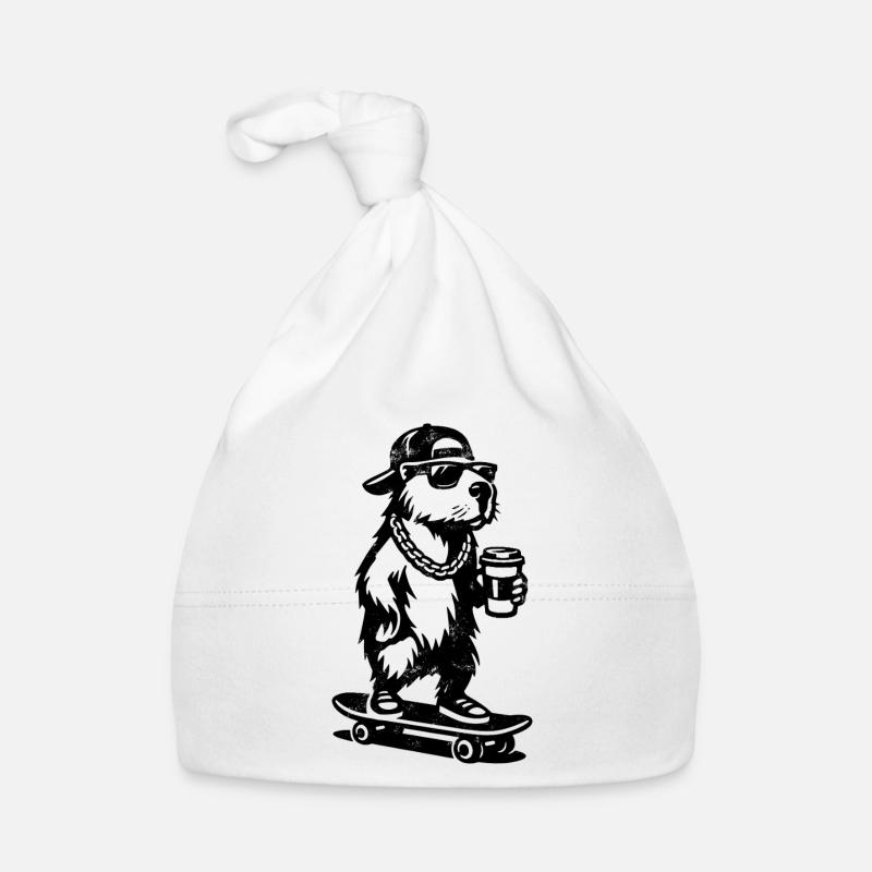 Capy to go | Capybara Skateboard | Coffee Organic Baby Cap
