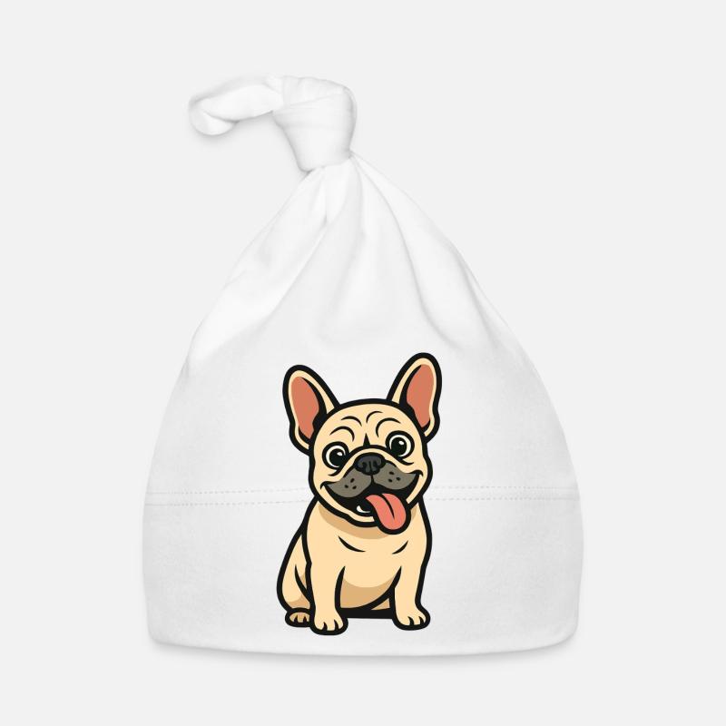 Dessin animé de bouledogue français Bonnet bio Bébé
