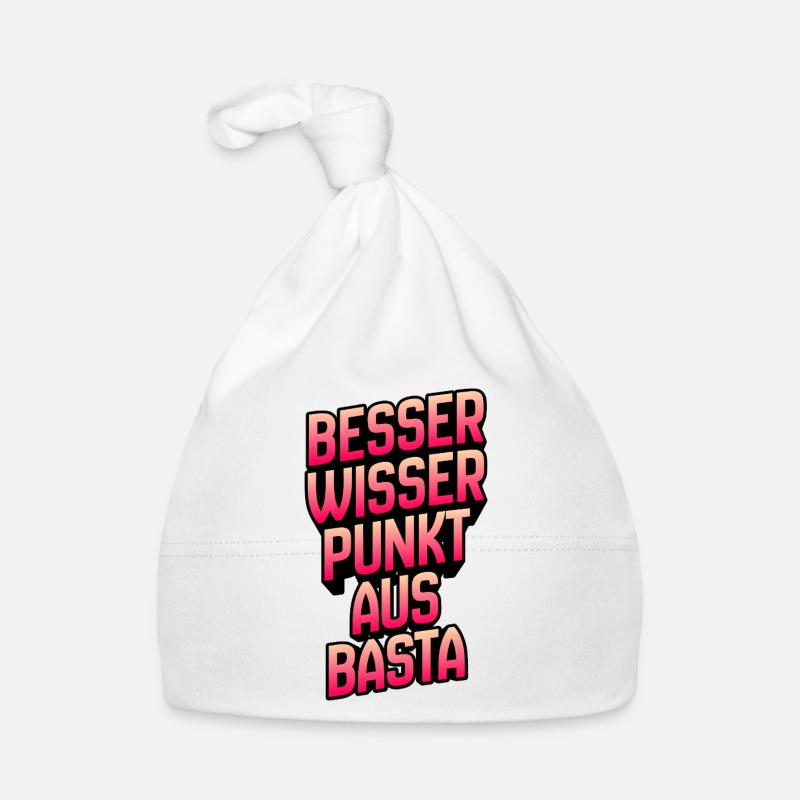 Besser Wissen Punkt Basta Typografie Baby Bio-Mütze