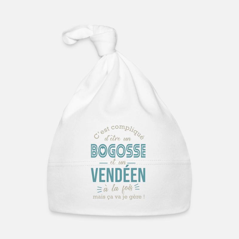 Vendéen cadeau vendée - Bonnet bio Bébé - blanc
