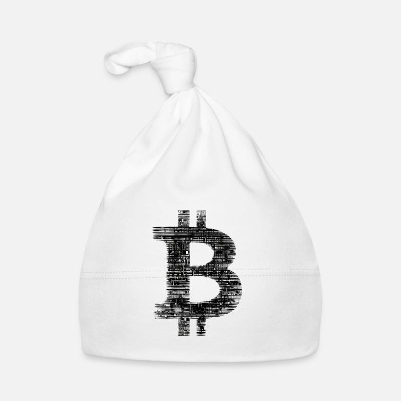 Bitcoin Logo Digital Silhouette Symbol Baby Bio-Mütze