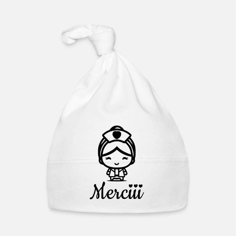 I support nurses - Organic Baby Cap - white