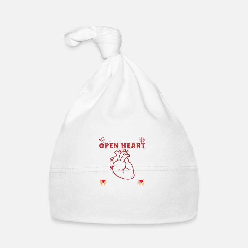 Funny Open Heart Operation Art pour hommes - Bonnet bio Bébé - blanc