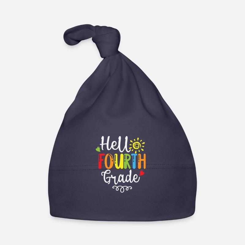 Hello fourth grade back to school Organic Baby Cap