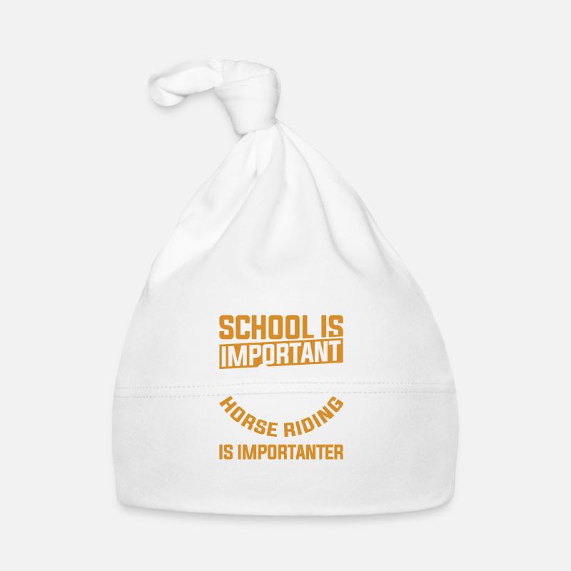 School is important Riding is important Organic Baby Cap
