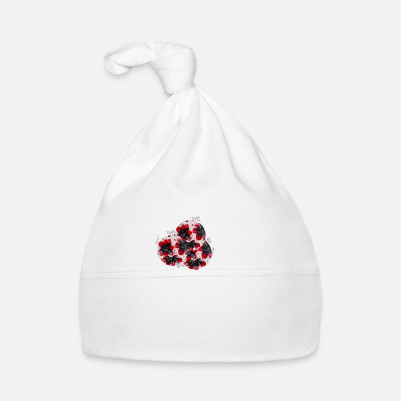 "Timeless elegance - hand-painted by Martina Eßer Organic Baby Cap