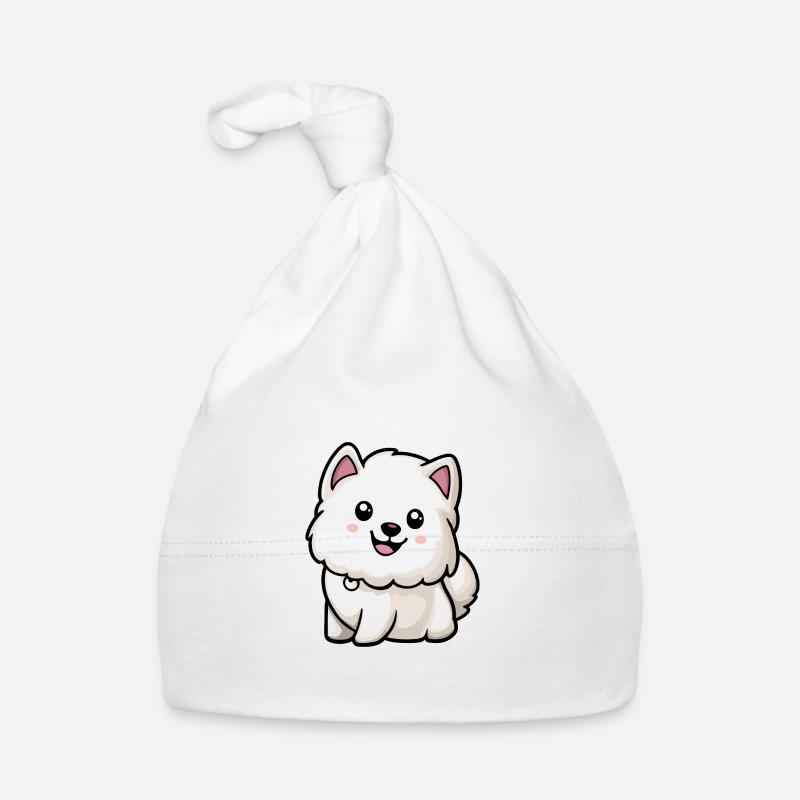 Samoyed Dog Comic Baby Organic Baby Cap