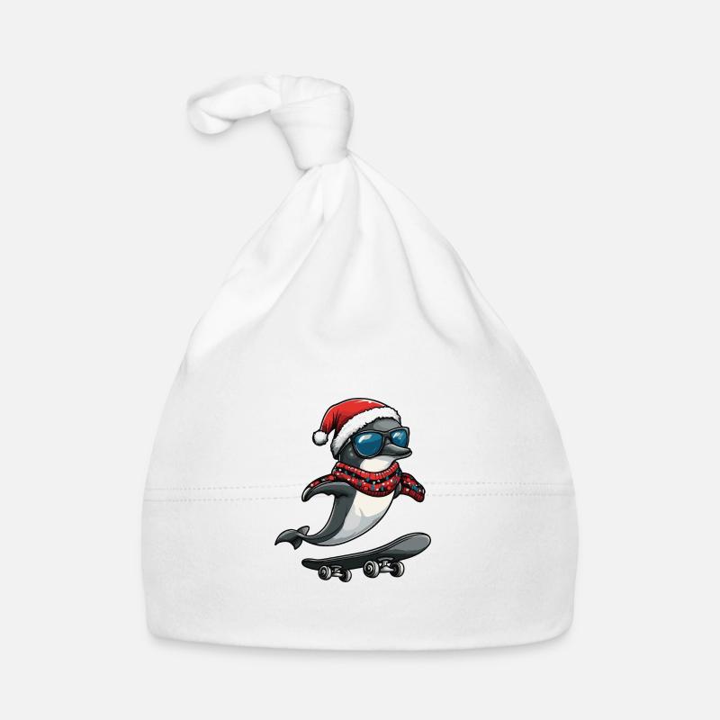 Dauphin Noël Drôle Bonnet bio Bébé