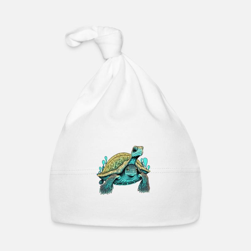 Psychedelische doppelgesichtige Schildkröte Baby Bio-Mütze