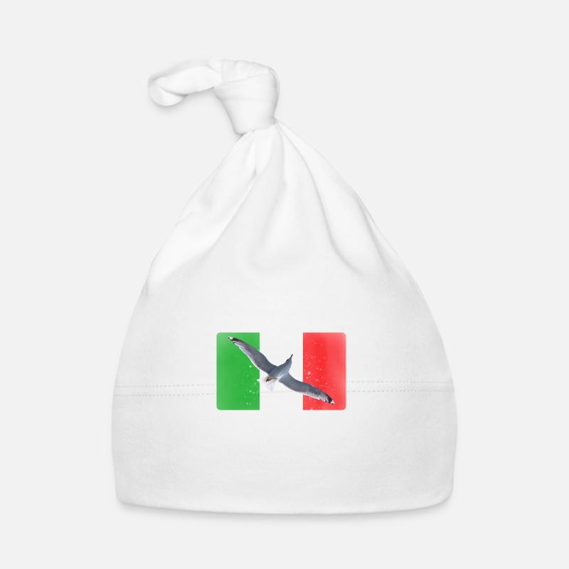 Drapeau de l’Italie Amour Mouette Bonnet bio Bébé