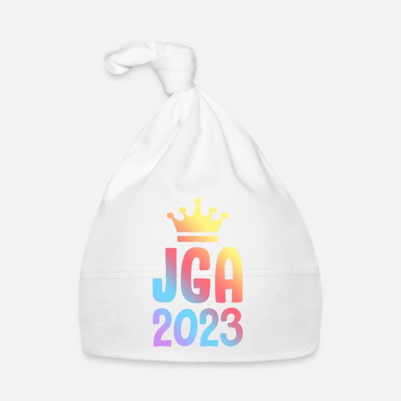 Enterrement de vie de garçon JGA 2023 - Bonnet bio Bébé - blanc