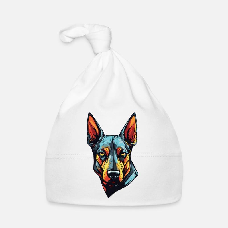Portrait de chien doberman Bonnet bio Bébé