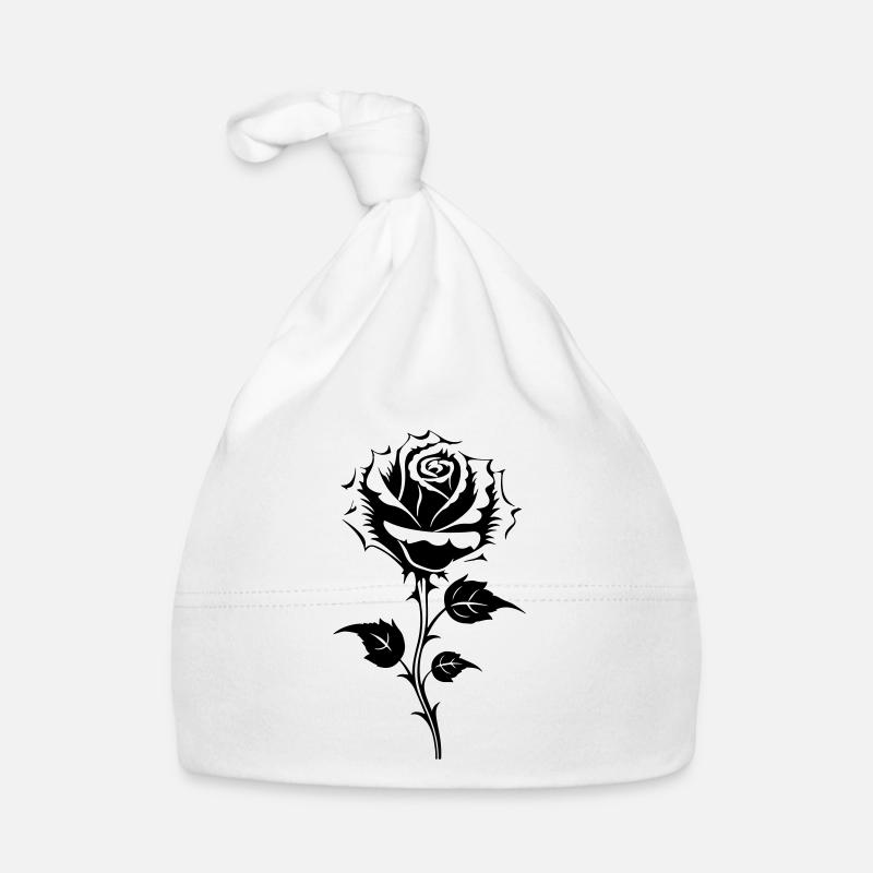 Rose Silhouette Fleur Bonnet bio Bébé