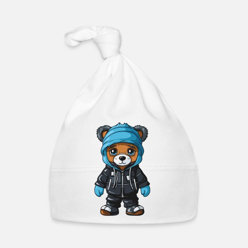 Bear Winter Comic Cute Organic Baby Cap