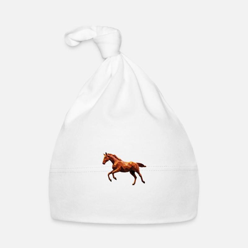 Braunes Pferd Low Poly Logo Design Fuchs Baby Bio-Mütze