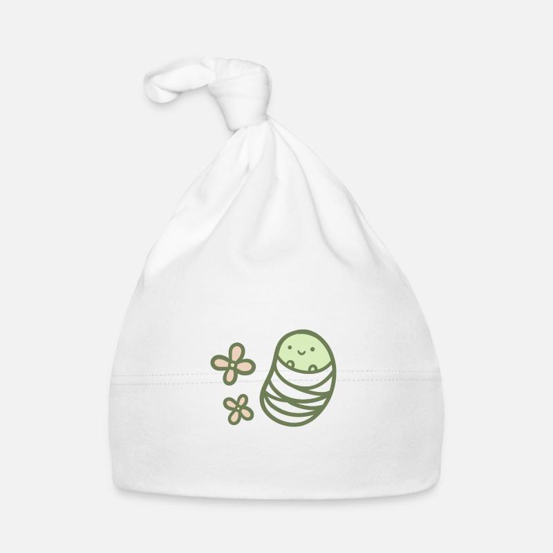 Haricot sucré - Printemps - Bonnet bio Bébé - blanc
