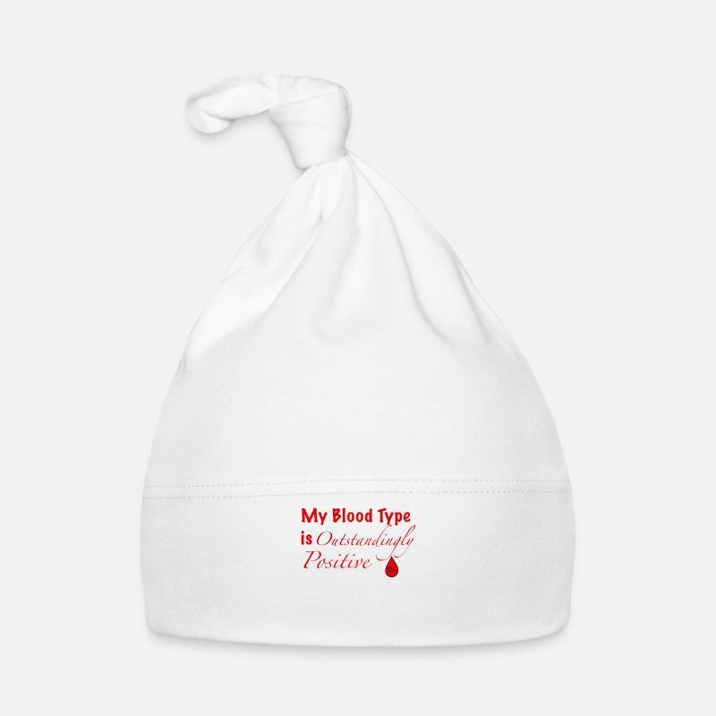 Groupe sanguin O+ - Bonnet bio Bébé - blanc