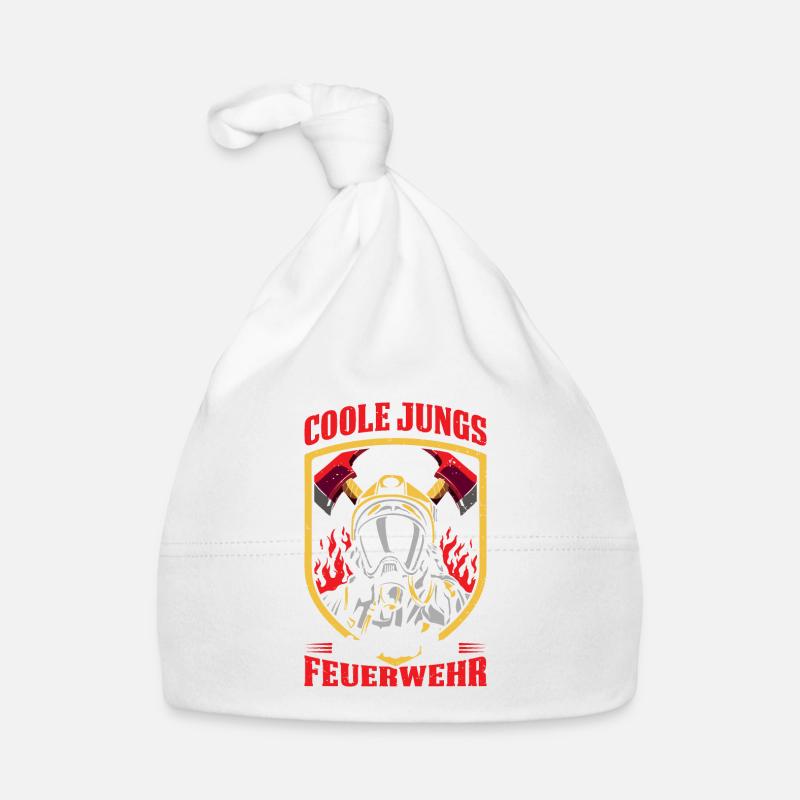 Coole Jungs Sind Bei Der Feuerwehr Baby Bio-Mütze