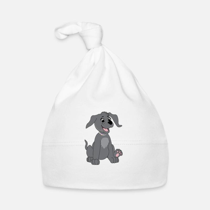 Chien assis - gris Bonnet bio Bébé