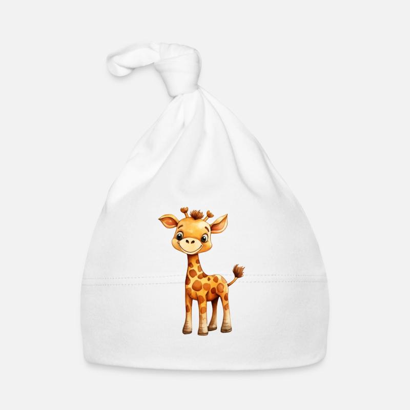 Girafe I Classe Girafe - Bonnet bio Bébé - blanc