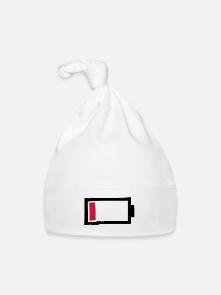 battery - Organic Baby Cap - white - Front