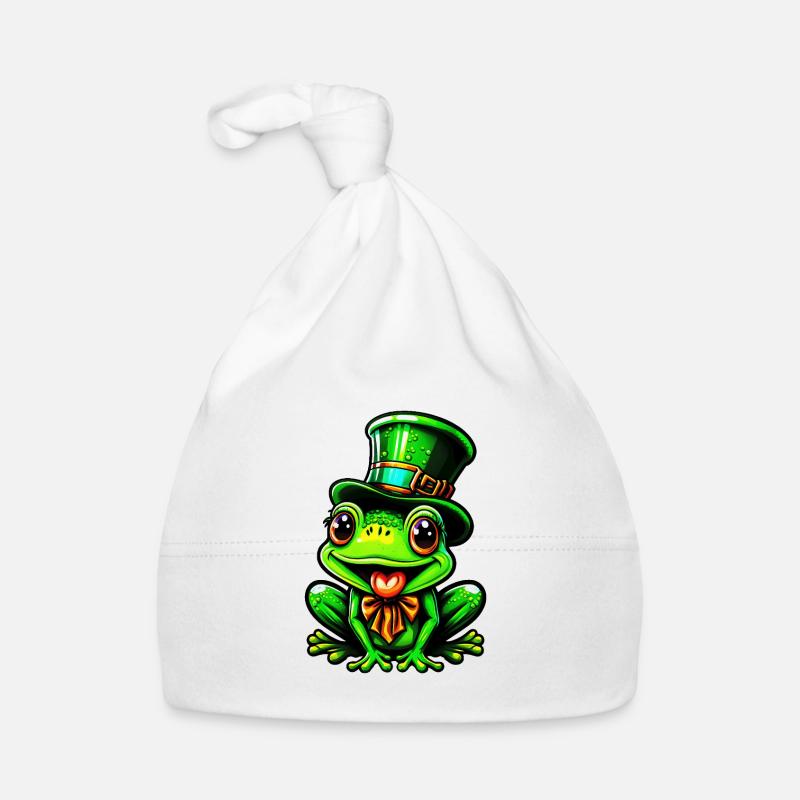 Grenouille câline avec chapeau haut de forme de la Saint-Patrick Bonnet bio Bébé