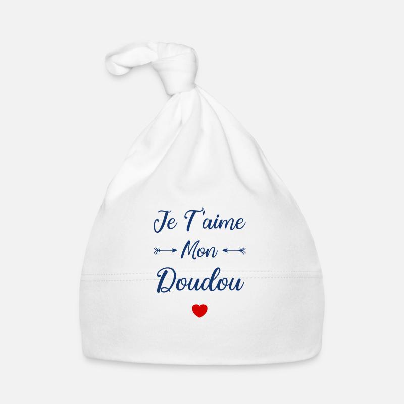 Je t'aime mon Doudou Bonnet bio Bébé